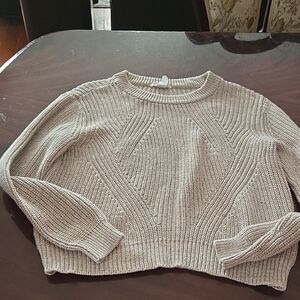 H&M Cream Cable Knit Crewneck Sweater